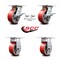 Service Caster 5 Inch Red Poly on Cast Iron Caster Brakes/Swivel Locks and 2 Rigid SCC, 2PK SCC-35S520-PUB-RS-SLB-BSL-2-R-2 - alternate 2
